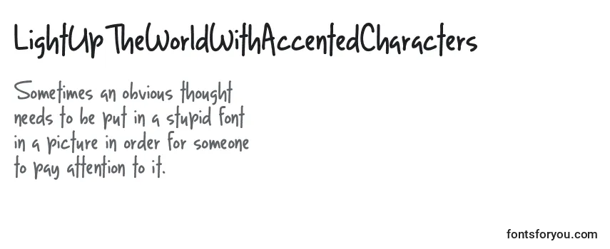 LightUpTheWorldWithAccentedCharacters Font