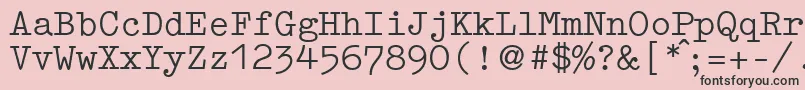 GermantypewriterRegular-Schriftart – Schwarze Schriften auf rosa Hintergrund