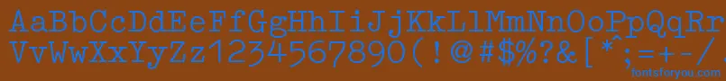 Fonte GermantypewriterRegular – fontes azuis em um fundo marrom