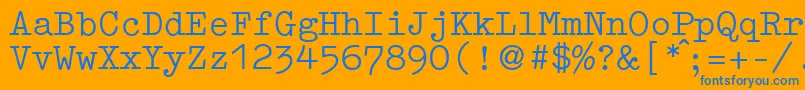 フォントGermantypewriterRegular – オレンジの背景に青い文字