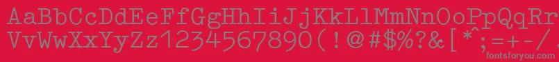 GermantypewriterRegular Font – Gray Fonts on Red Background