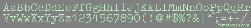 GermantypewriterRegular-fontti – vihreät fontit harmaalla taustalla