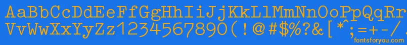 Police GermantypewriterRegular – polices orange sur fond bleu