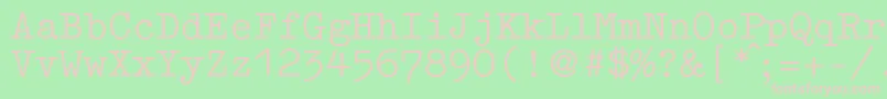 GermantypewriterRegular Font – Pink Fonts on Green Background
