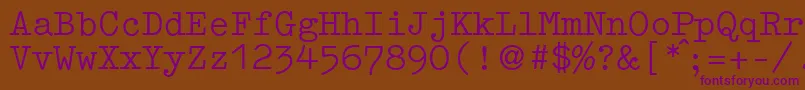 GermantypewriterRegular Font – Purple Fonts on Brown Background