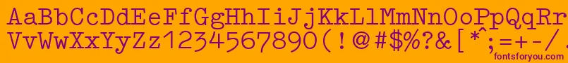 Police GermantypewriterRegular – polices violettes sur fond orange