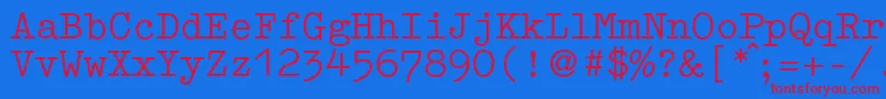 GermantypewriterRegular Font – Red Fonts on Blue Background