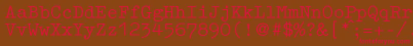 GermantypewriterRegular Font – Red Fonts on Brown Background