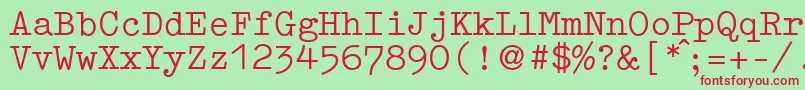 fuente GermantypewriterRegular – Fuentes Rojas Sobre Fondo Verde