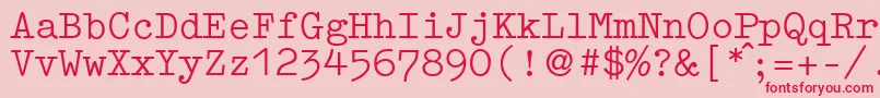 GermantypewriterRegular Font – Red Fonts on Pink Background