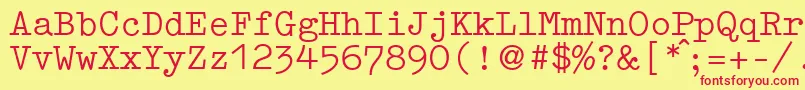 GermantypewriterRegular Font – Red Fonts on Yellow Background