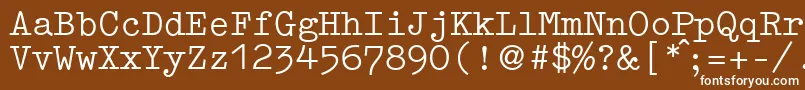 Czcionka GermantypewriterRegular – białe czcionki na brązowym tle