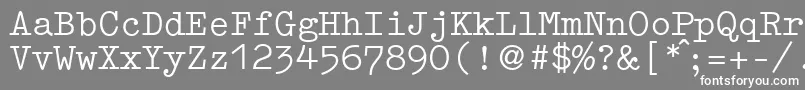 GermantypewriterRegular-Schriftart – Weiße Schriften auf grauem Hintergrund