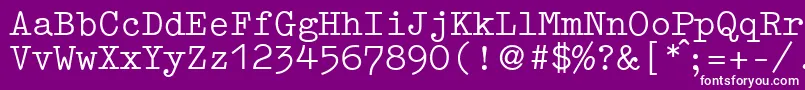 Fonte GermantypewriterRegular – fontes brancas em um fundo violeta