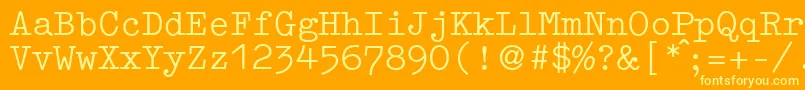 Шрифт GermantypewriterRegular – жёлтые шрифты на оранжевом фоне