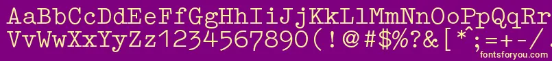 GermantypewriterRegular-Schriftart – Gelbe Schriften auf violettem Hintergrund