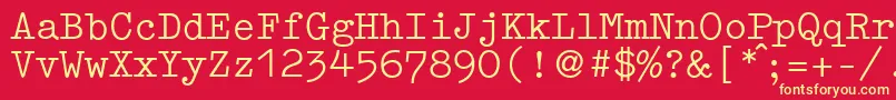 フォントGermantypewriterRegular – 黄色の文字、赤い背景