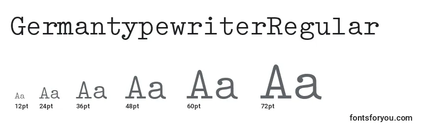 Размеры шрифта GermantypewriterRegular