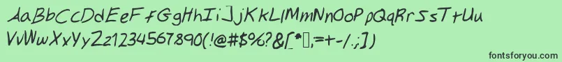 Gilkeynotes Font – Black Fonts on Green Background