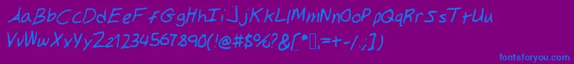 Gilkeynotes-fontti – siniset fontit violetilla taustalla