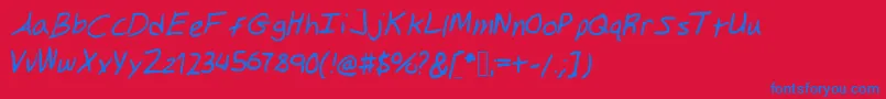 Шрифт Gilkeynotes – синие шрифты на красном фоне