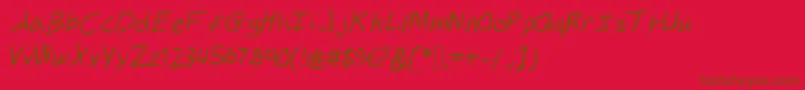 Gilkeynotes Font – Brown Fonts on Red Background