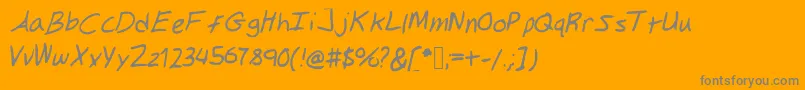 Gilkeynotes Font – Gray Fonts on Orange Background