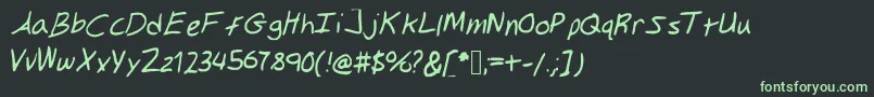 フォントGilkeynotes – 黒い背景に緑の文字