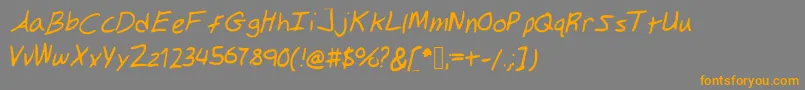 Gilkeynotes-Schriftart – Orangefarbene Schriften auf grauem Hintergrund