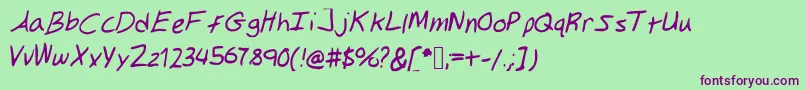 Gilkeynotes Font – Purple Fonts on Green Background