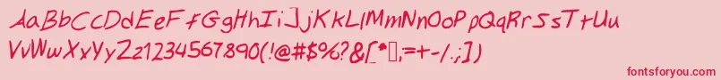 Gilkeynotes Font – Red Fonts on Pink Background