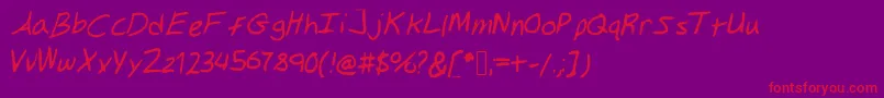 Gilkeynotes Font – Red Fonts on Purple Background