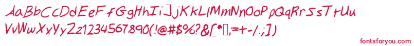 フォントGilkeynotes – 白い背景に赤い文字