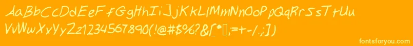 Gilkeynotes Font – Yellow Fonts on Orange Background