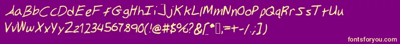 Gilkeynotes Font – Yellow Fonts on Purple Background