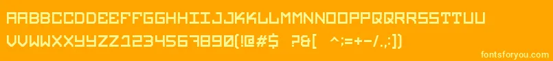 Legacy-Schriftart – Gelbe Schriften auf orangefarbenem Hintergrund