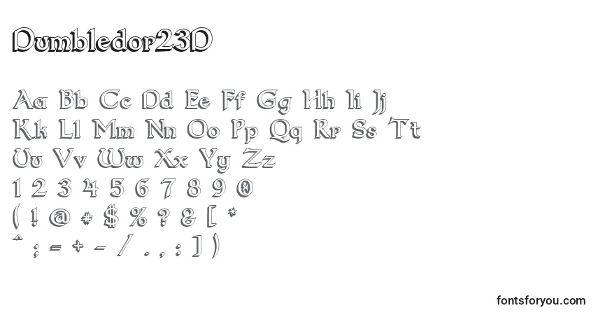 Schriftart Dumbledor23D – Alphabet, Zahlen, spezielle Symbole