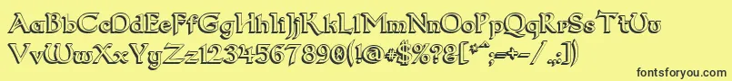 Dumbledor23D Font – Black Fonts on Yellow Background