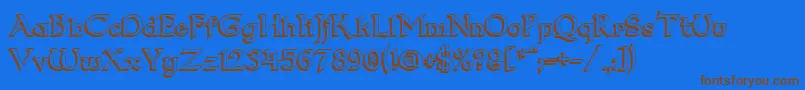Dumbledor23D Font – Brown Fonts on Blue Background