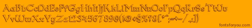 Dumbledor23D Font – Brown Fonts on Orange Background