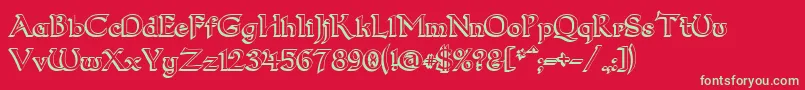 Dumbledor23D Font – Green Fonts on Red Background