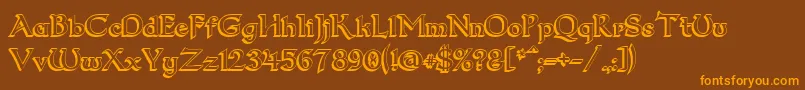 Dumbledor23D Font – Orange Fonts on Brown Background