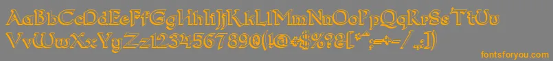 Dumbledor23D Font – Orange Fonts on Gray Background