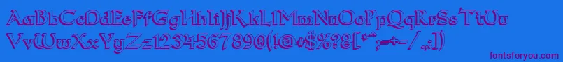 Dumbledor23D Font – Purple Fonts on Blue Background