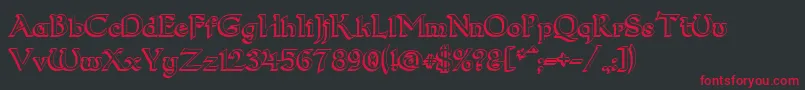 フォントDumbledor23D – 黒い背景に赤い文字