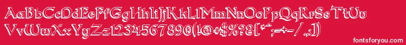 Dumbledor23D Font – White Fonts on Red Background