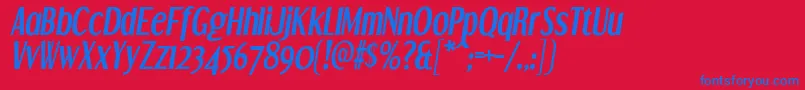 DreamOrphansBdIt Font – Blue Fonts on Red Background