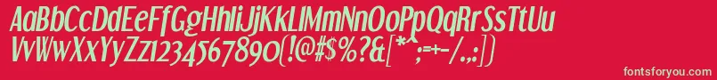 DreamOrphansBdIt Font – Green Fonts on Red Background
