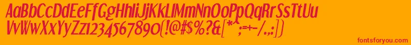 DreamOrphansBdIt Font – Red Fonts on Orange Background