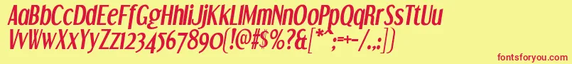 DreamOrphansBdIt Font – Red Fonts on Yellow Background